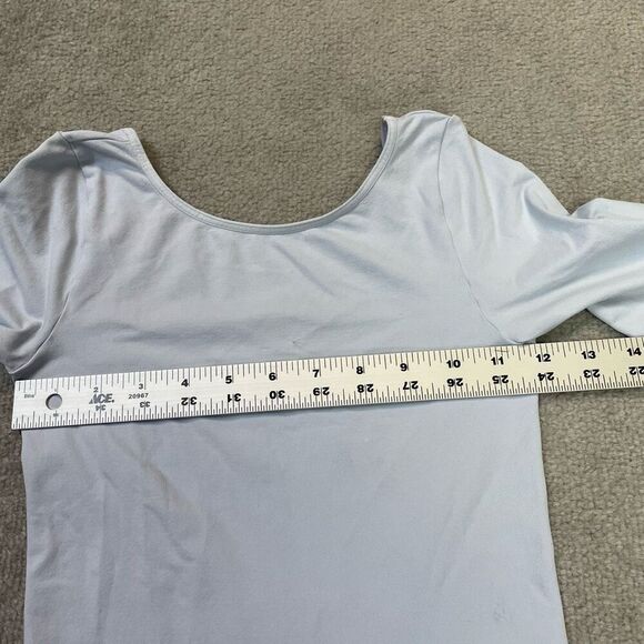 Free People Intimately Womens Low Back Seamless Long Sleeve Tee Sky Blue XS NWOT - Picture 4 of 5
